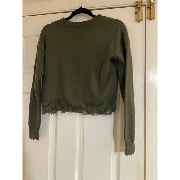 Green mushroom themed sweater size small - Picture 3 of 7